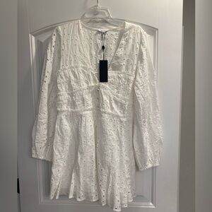 NWT Gianni Bini Katrina EYELET WHITE DRESS Sz M